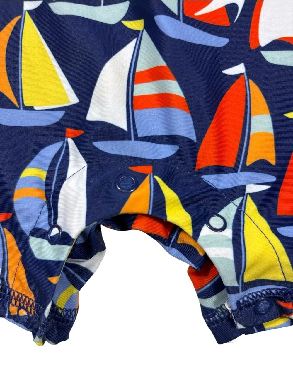 Little Me Infant Blue Sailboat Rash Guard Swim One-Piece